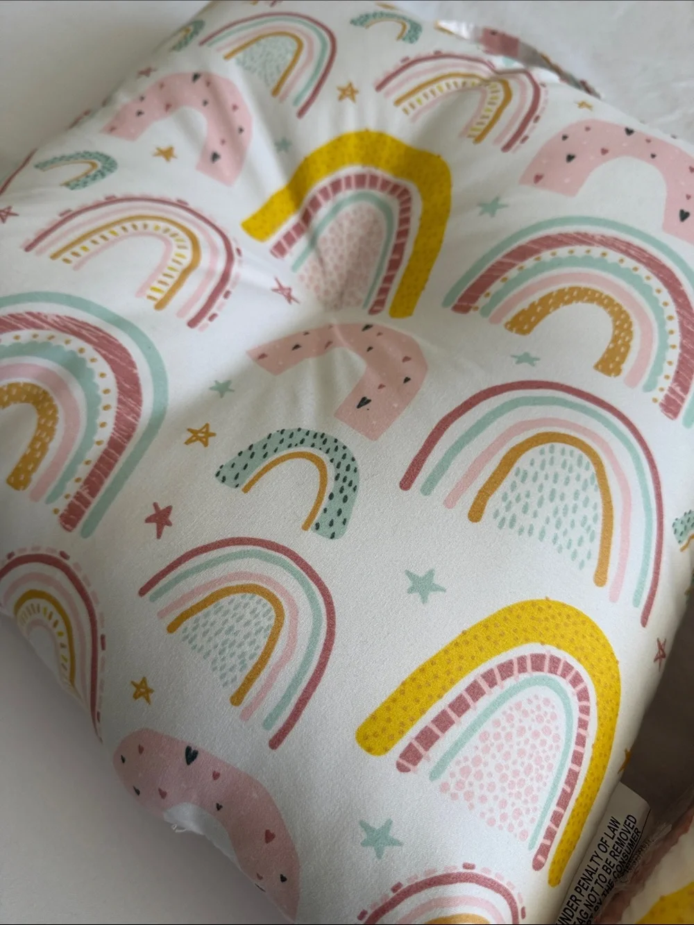 Carter's Rainbow Print Tufted Floor Cushions - Pink, Yellow, Mint